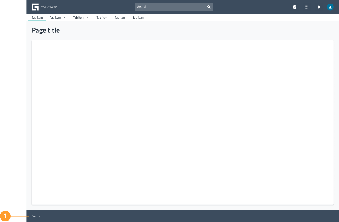Example of a UI screen with a footer