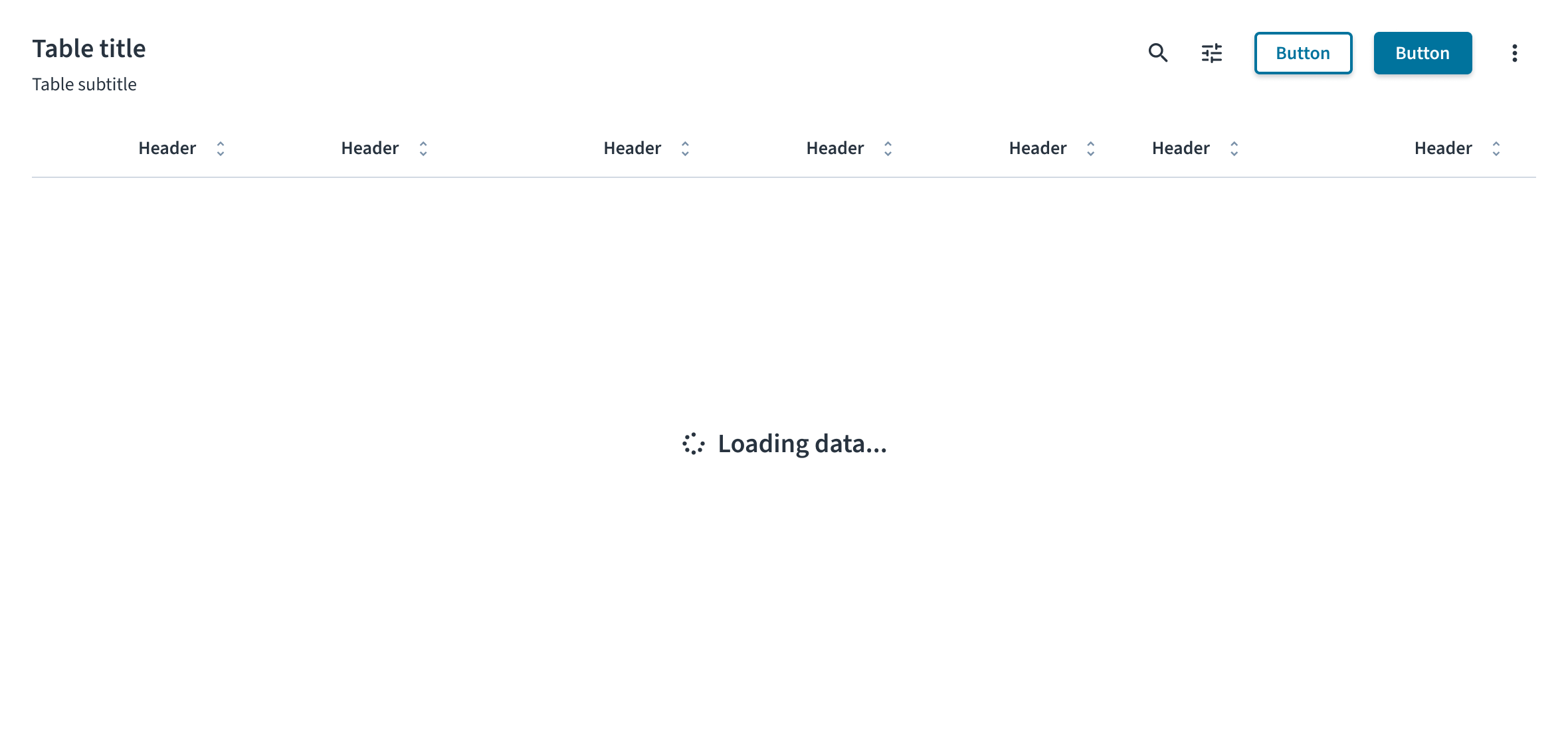 A spinner icon with the text "Loading data..." to indicate a loading state.