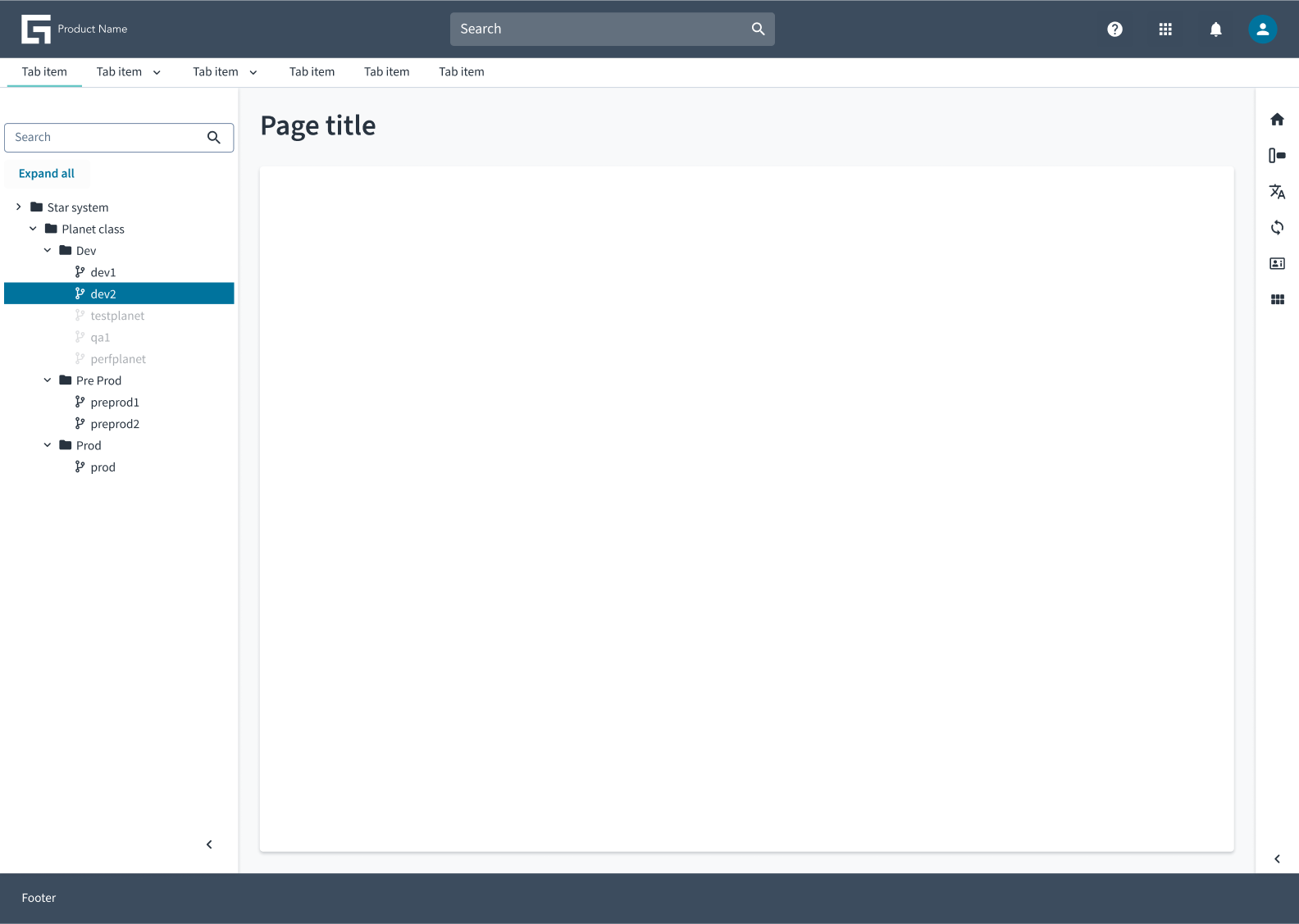 Side panel with a tree view
