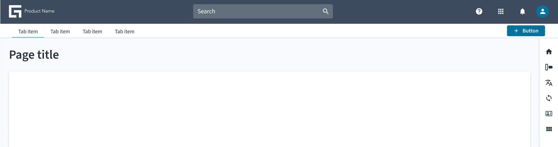 Example of a subheader using tabs