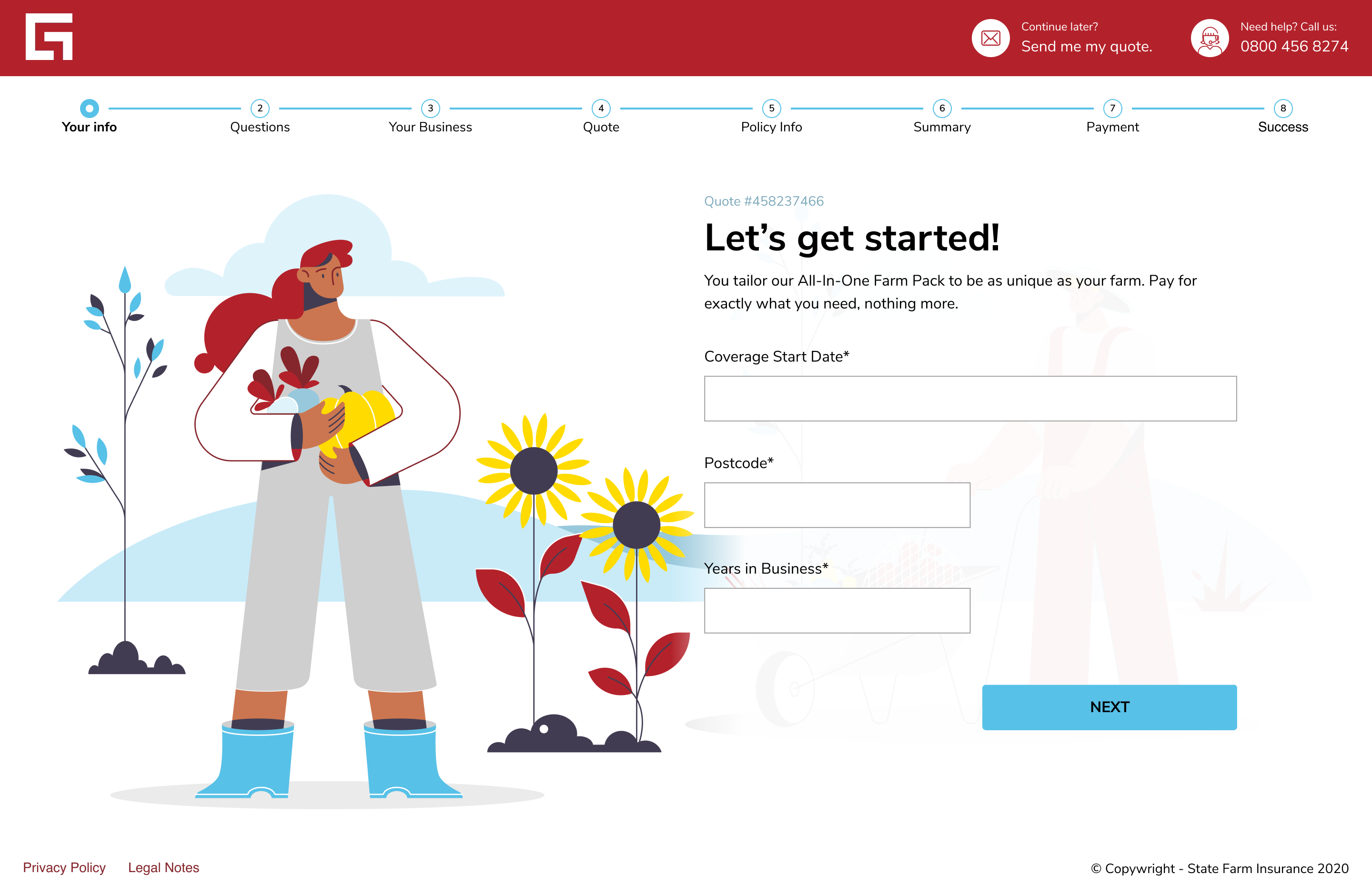 An image of a default homepage with a custom color scheme