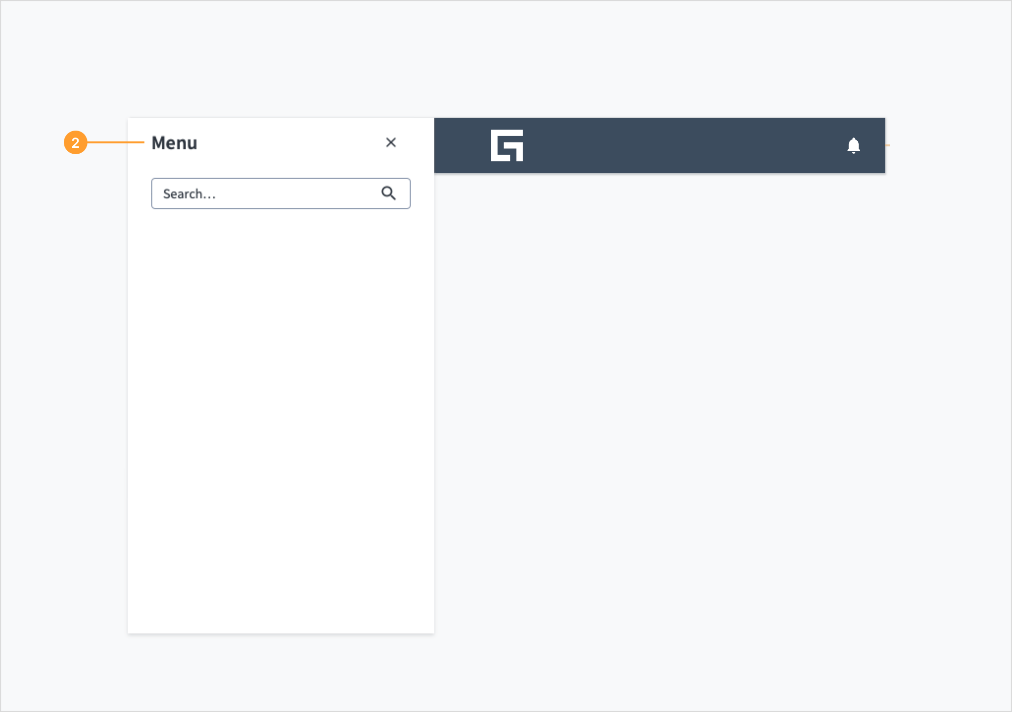 The opened navigation menu panel