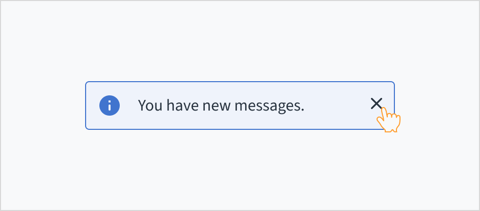 Dismissing an inline notification using the close button