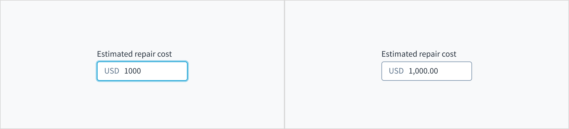 Currency input with and without thousands separator