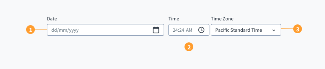 Date, Time, and Time zone picker UI