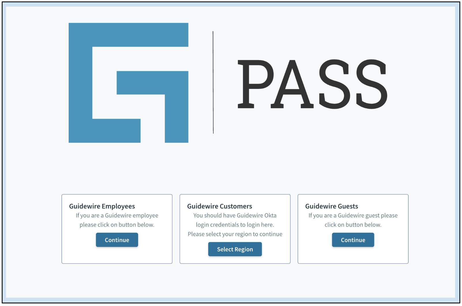 GPass login type selection screen showing Cloud and Guest user options
