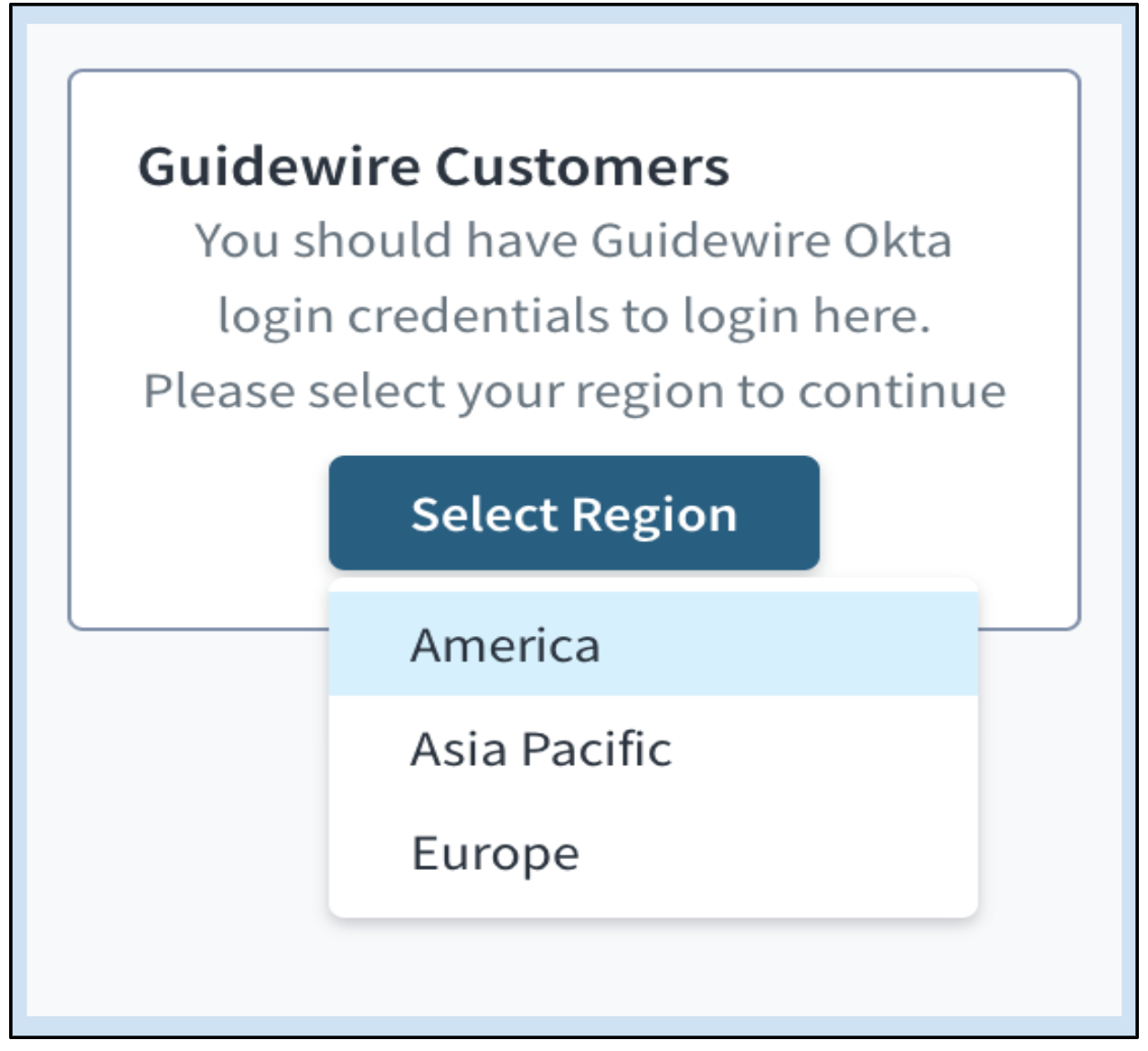 GPass region selection screen showing available geographic regions